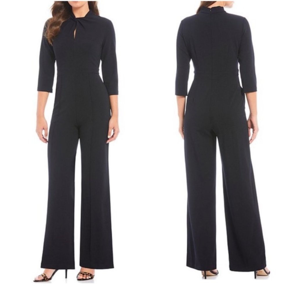 Donna Morgan Near-Black Keyhole Jumpsuit